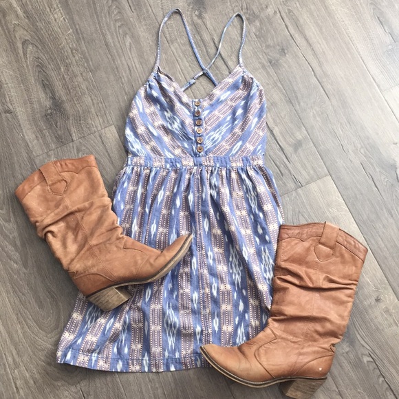 Ecote Dresses & Skirts - Ecote Urban Outfitters blue Aztec dress~Size Small